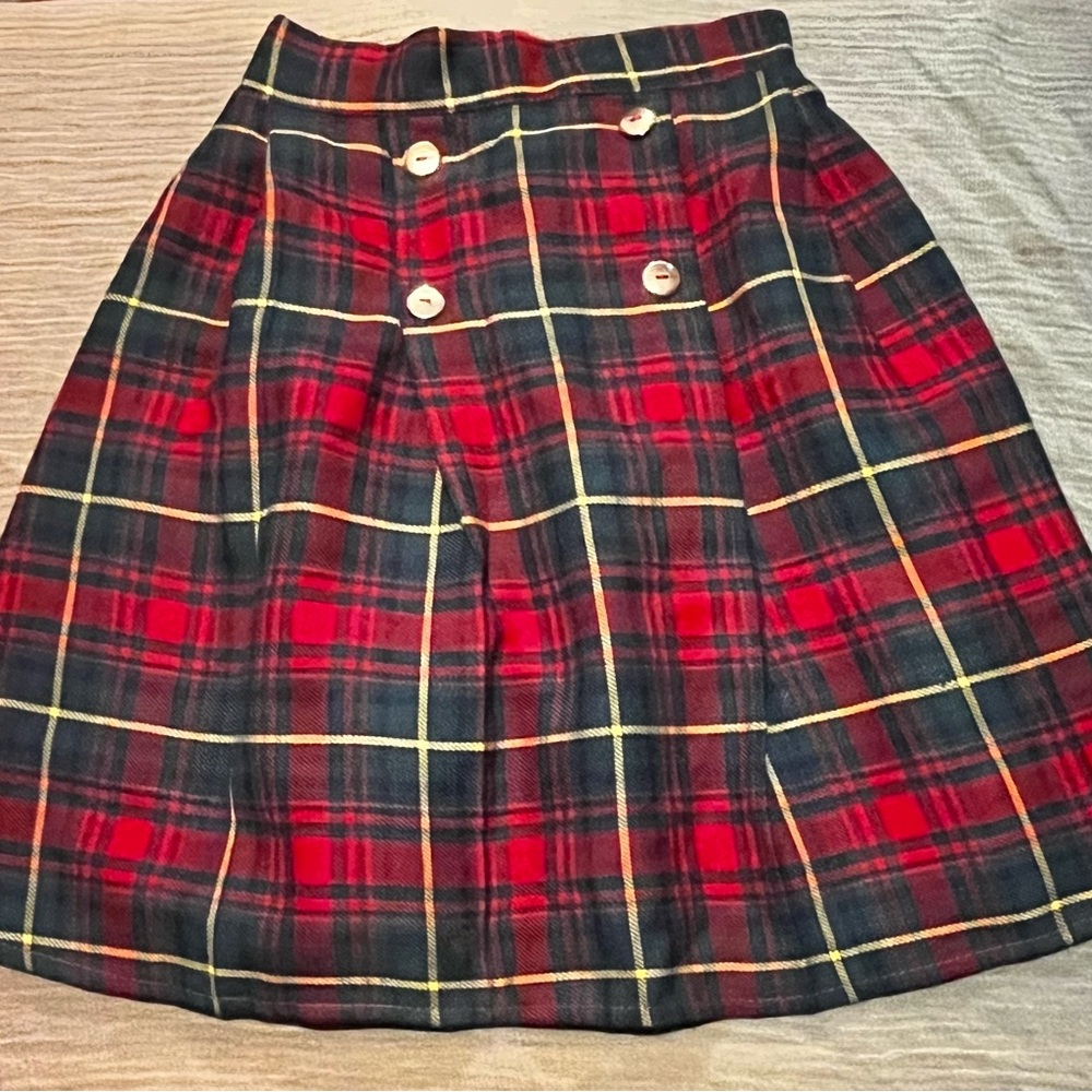 Vintage Red Plaid Skirt